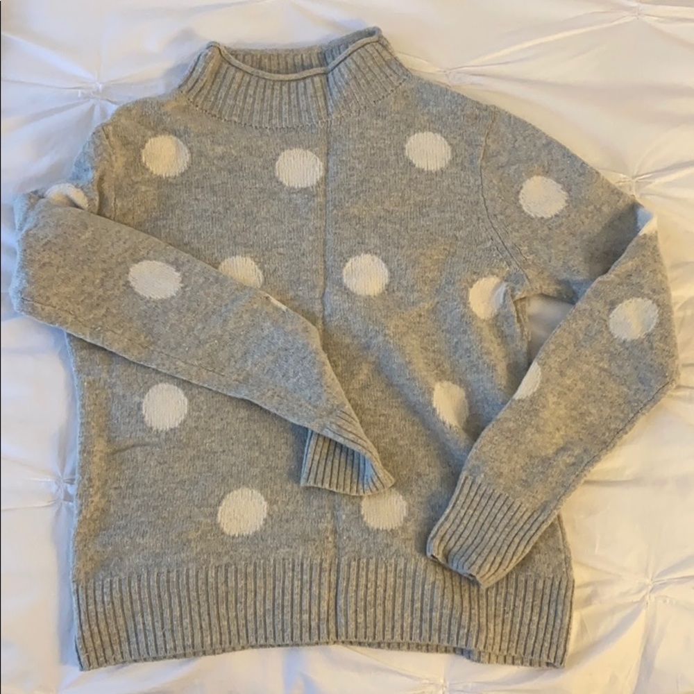 Polka-dot Jcrew gray and white sweater